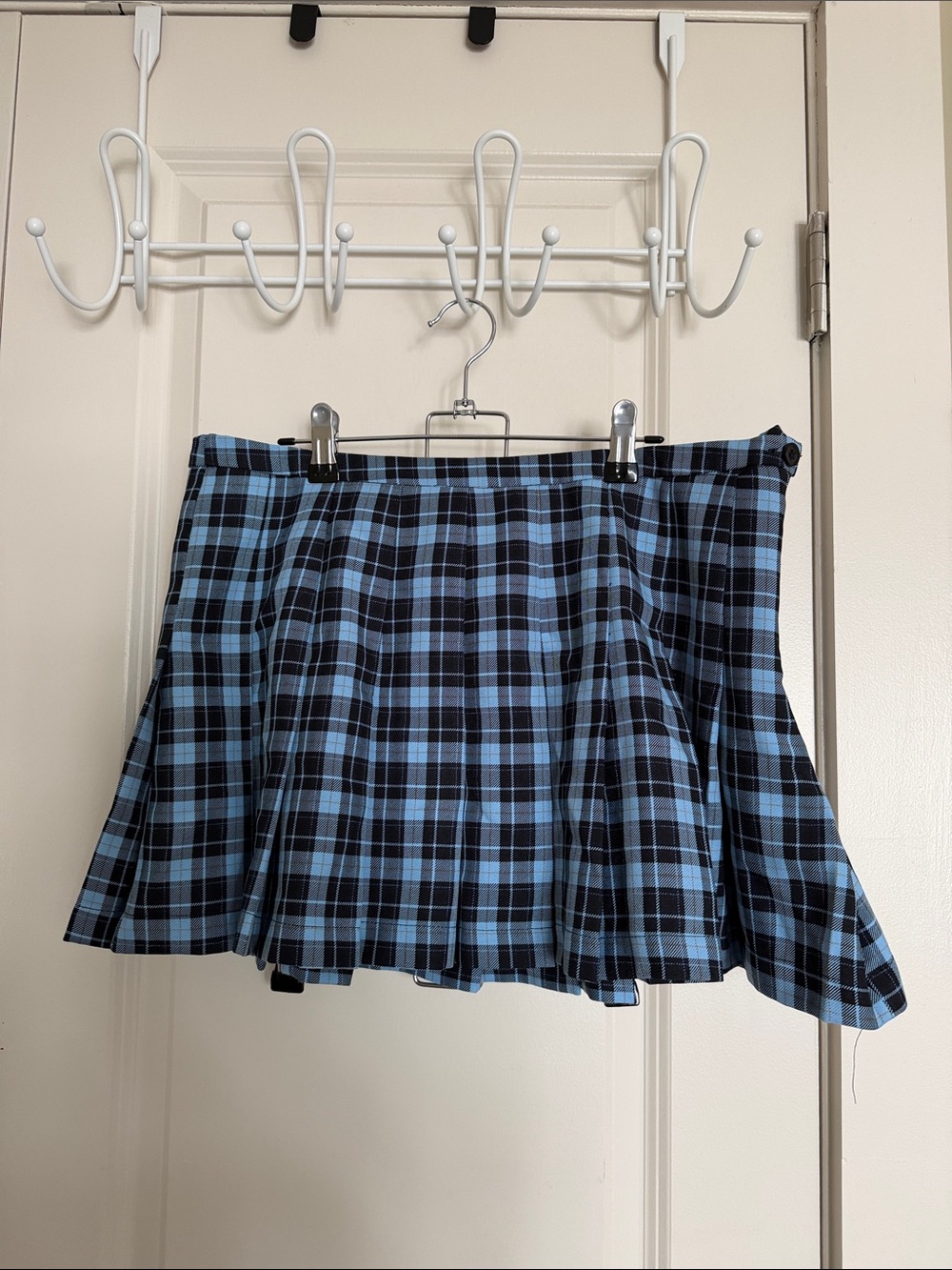 Urban Outfitters Archive Blue Black Plaid Pleated Skirt